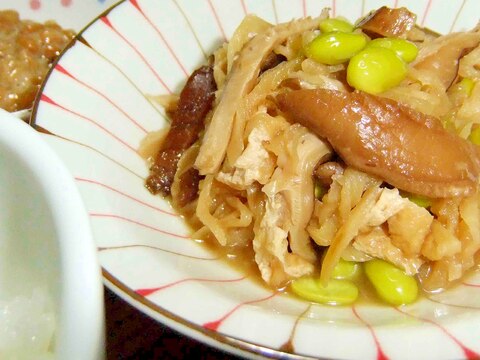 椎茸と枝豆と切干の煮物